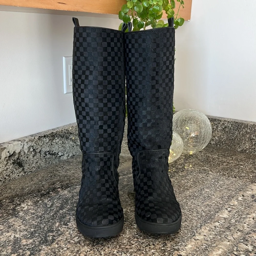 Louis Vuitton Calf Hair Damier Boots